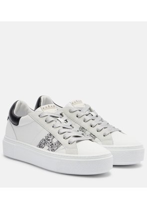 Hogan H705 Allacciato H glitter leather platform sneakers