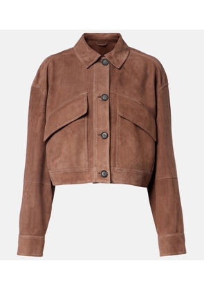 Brunello Cucinelli Monili cropped suede jacket
