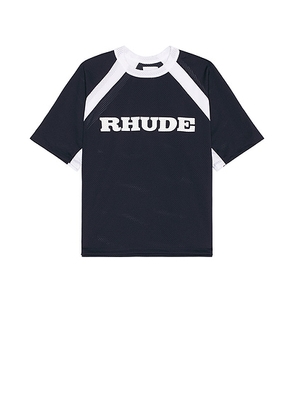Rhude Mesh Tee in Navy & Stark White - Black. Size L (also in ).