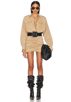 Ronny Kobo Alphonse Dress in Khaki - Nude. Size L (also in ).