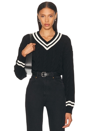 Polo Ralph Lauren V-Neck Sweater in Polo Black & Cricket Cream - Black. Size L (also in ).