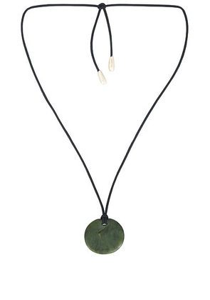 SOPHIE BUHAI Full Moon Small Pendant Necklace in Jade  Vegan Leather  & Sterling Silver - Green. Size all.