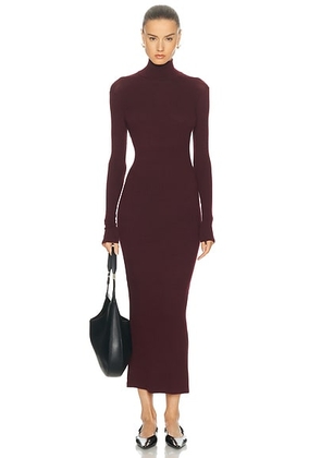 SABLYN Gab Turtleneck Rib Dress in Bordeaux - Burgundy. Size M (also in ).