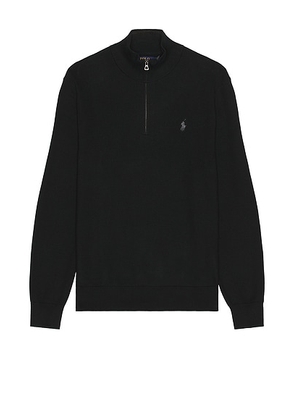 Polo Ralph Lauren Cotton 1/2 Zip Pullover Sweater in Black - Black. Size L (also in M, S, XL/1X, XS).