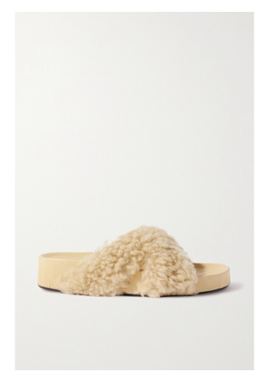 ATP ATELIER - Urbino Shearling Slides - Cream - IT35,IT36,IT37,IT38,IT39,IT40,IT41