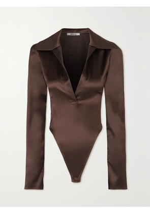 SUPRIYA LELE - Anna Satin Bodysuit - Brown - x small,small,medium,large