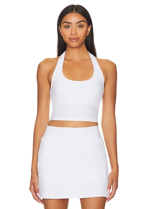 Beyond Yoga Spacedye Well Rounded Cropped Halter Tank in White. Size L. Also in XL.
