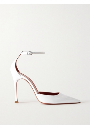 Amina Muaddi - Kim Patent-leather Point-toe Pumps - White - IT35,IT36,IT36.5,IT37,IT37.5,IT38,IT38.5,IT39,IT39.5,IT40,IT40.5,IT41