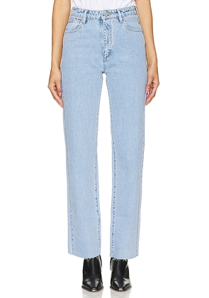 Abrand A 94 High Straight Jeans in Denim-Light. Size 24. Also in 25, 26, 29.