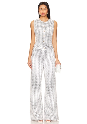 Amanda Uprichard Tori Jumpsuit in Black, White. Size M. Also in S.