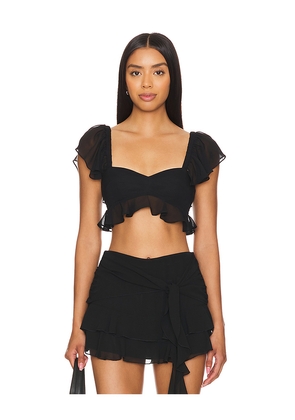 Amanda Uprichard X Revolve Aliyah Crop Top in Black. Size XL. Also in S.