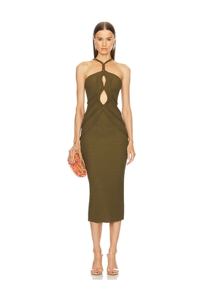 Cult Gaia Avery Knit Dress in Olive. Size M. Also in S.