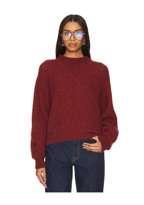 American Vintage East Mock Neck Pullover in Red. Size M. Also in S.