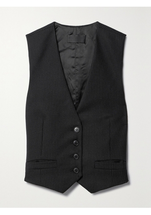 Nili Lotan - Ismael Pinstriped Wool-twill Vest - Black - US0,US2,US4,US6,US8,US10,US12