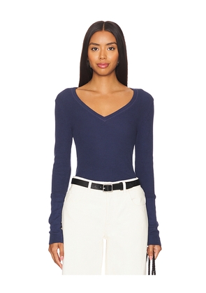 Bobi V Neck Long Sleeve in Navy. Size L. Also in M, S, XL, XS.