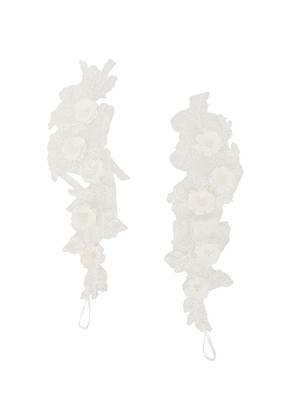 Bronx and Banco Floral Gloves in White. Size M/L. Also in XS/S.