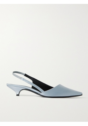 Loulou de Saison - + Net Sustain Sulue Satin Slingback Pumps - Blue - IT35,IT36,IT37,IT38,IT39,IT40,IT41