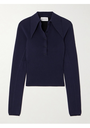 16ARLINGTON - Vitara Silk And Cotton-blend Top - Blue - small,medium,large