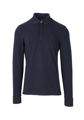Armani Exchange Blue Cotton Polo Shirt - 2XL