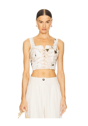 Agua by Agua Bendita Reserva Corset Top in Neutral. Size M. Also in S.