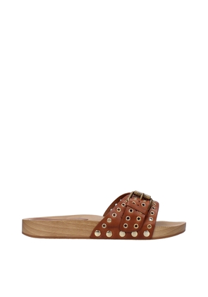 Isabel Marant Brown Leather Slippers - EU35/US5
