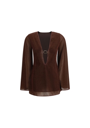 Oséree Brown Polyamide Bermuda Shorts - L