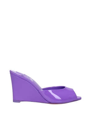 Christian Louboutin Purple Leather Wedge Sandals - EU37/US7