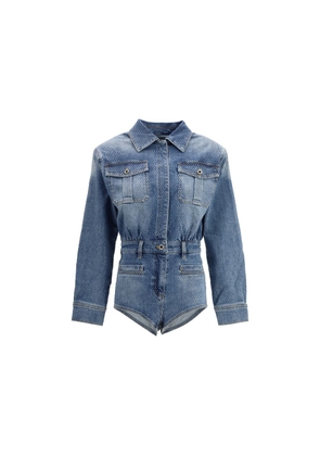 Self-Portrait Blue Cotton Jumpsuit - 8