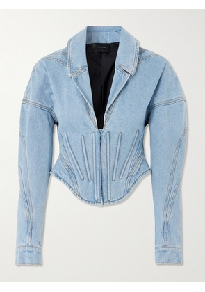 MUGLER - Organic Denim Corset Jacket - Blue - FR 34,FR 36,FR 38,FR 40,FR 42