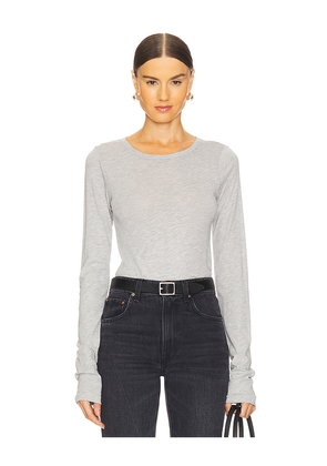 Eterne Long Sleeve Baby Tee in Grey. Size XL. Also in XS.