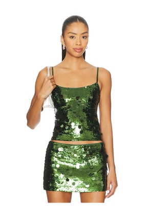 GUIZIO x REVOLVE Paillette Cami Top in Dark Green. Size M. Also in XS, XXS.