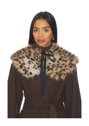 AKNVAS Lynx Faux Fur Collar in Brown.