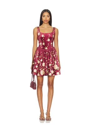 Agua Bendita x REVOLVE Robie Mini Dress in Burgundy. Size L. Also in M, S, XL, XS.
