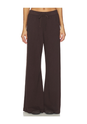 Eterne Drawstring Lightweight French Terry Wide Leg Sweatpant in Brown. Size M. Also in S.