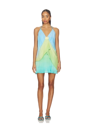 Baobab Cassis Mini Dress in Green, Blue. Size L. Also in S, XL, XS.