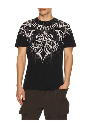 Affliction Skeleton Tee in Black. Size L. Also in M, S, XL/1X.
