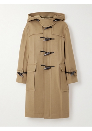 Victoria Beckham - Hooded Leather-trimmed Wool Coat - Brown - UK 6,UK 8,UK 10,UK 12,UK 14
