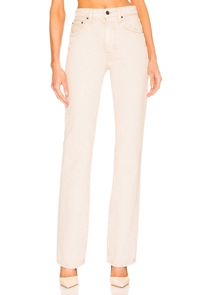 GRLFRND Melanie High Rise Boot Cut Jeans in Beige. Size 26. Also in 29, 32.