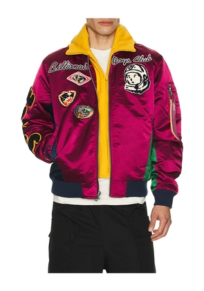 Billionaire Boys Club Space Suit Bomber Jacket in Burgundy. Size L. Also in M, S, XL/1X.