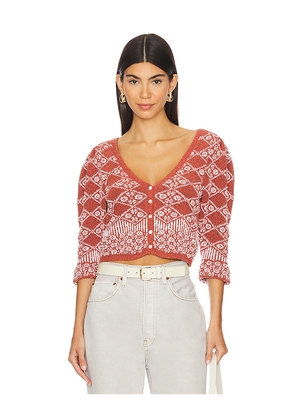 Free People Geo Floral Cardi in Red. Size L. Also in XL.