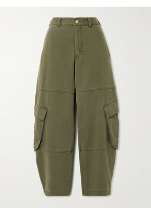 FRAME - The Bubble High-rise Barrel-leg Jeans - Green - 23,24,25,26,27,28,29,30,31,32