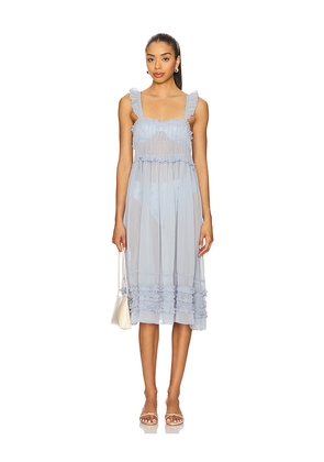 Free People Moon Phase Midi Dress in Blue. Size M. Also in XS.