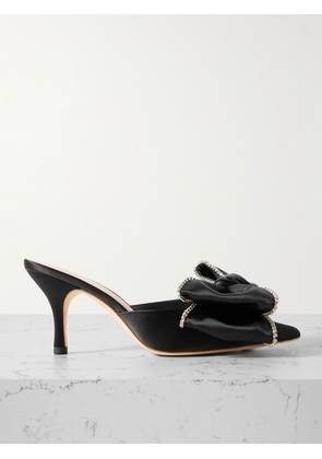 Loeffler Randall - Margot Bow Crystal-embellished Satin Pumps - Black - US5,US5.5,US6,US6.5,US7,US7.5,US8,US8.5,US9,US9.5,US10,US10.5,US11,US11.5,US12
