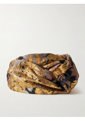 Valentino Garavani - Twisted Floral-brocade Headband - Gold - One size