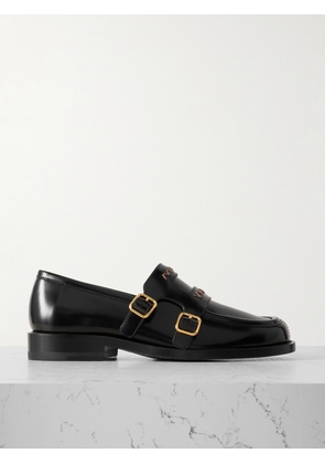 Marni - Buckled Embroidered Leather Loafers - Black - IT35,IT36,IT37,IT37.5,IT38,IT38.5,IT39,IT39.5,IT40,IT40.5,IT41