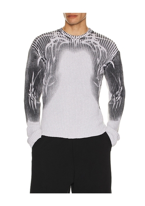 Jaded London Tattoo Spray Knit Sweater in Grey. Size L. Also in M, S, XL/1X.