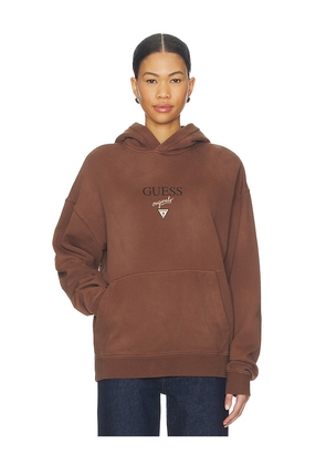 Guess Originals Baker Logo Hoodie in Burgundy. Size L. Also in M, S, XL/1X, XS.