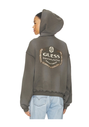 Guess Originals Graphic Boxy Hoodie in Grey. Size L. Also in M, S, XL/1X, XS.