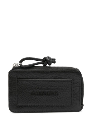 Emporio Armani logo plaque leather wallet - Black