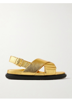 Marni - Fussbett Metallic Leather Slingback Sandals - Gold - IT35,IT36,IT37,IT37.5,IT38,IT38.5,IT39,IT39.5,IT40,IT40.5,IT41